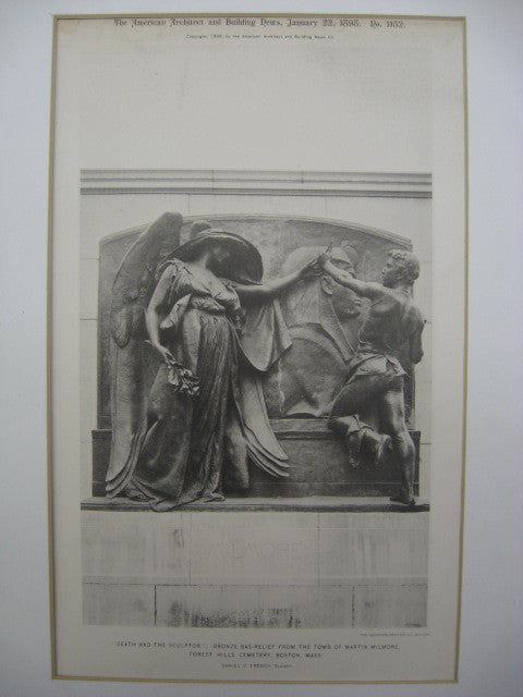 Bronze Bas-Relief from the Tomb of Martin Milmore at Forest Hills Cemetery, Boston, MA, 1898, Daniel C. French