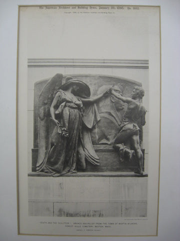 Bronze Bas-Relief from the Tomb of Martin Milmore at Forest Hills Cemetery, Boston, MA, 1898, Daniel C. French