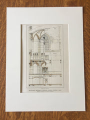 Recitation Bldg, Boston College, Rotunda, Newton, MA, 1914 Hand Colored Original -