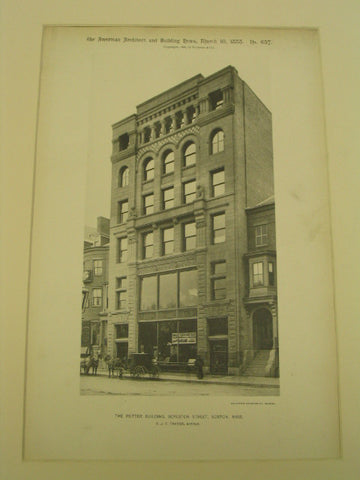 The Potter Building, Boylston Street, Boston, MA, 1888, S.J.F. Thayer