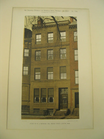 House of W.A. Burnham, Beacon Street, Boston, MA, 1890
