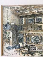 Dining Room, Minneapolis, MN, 1888, L S Buffington, Original Hand Colored -