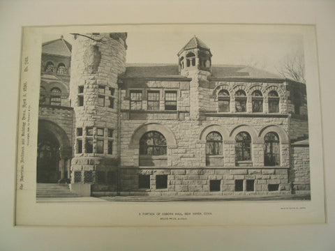 A Portion of Osborn Hall at Yale, New Haven, CT, 1890, Bruce Price