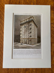Cooperative Apartments, 925 Park Ave, New York, NY, 1909, Hand Colored Original -