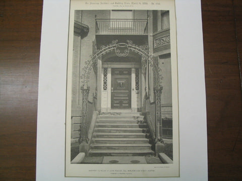 Doorway to House of John Peabody, Esq., Boston, MA, 1889, Peabody and Stearns