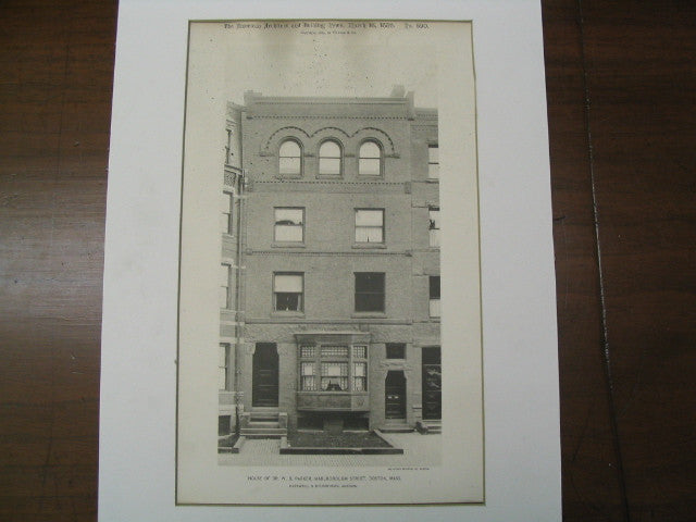 Dr. W. B. Parker on Marlborough St., Boston, MA, 1889, Hartwell and Richardson