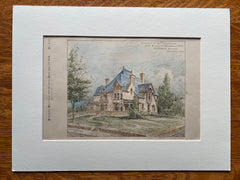Dr F A Dunsmoor Residence, 3rd Avenue, Minneapolis, 1884, Hand Colored Original -