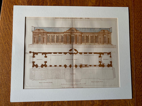 Old Banqueting Hall, Kensington Palace, England, 1892, Hand Colored Original -