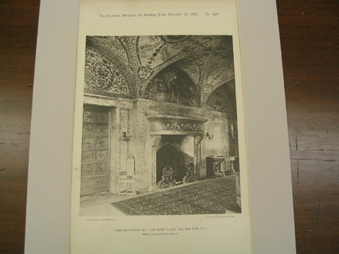 Fireplace in House Built for Henry Villard, New York, NY, 1887, McKim, Mead & White