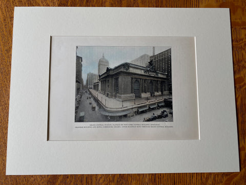 Grand Central Station, Park Avenue, New York, 1929, Hand Colored Original -