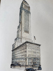 Arnold Constable Company, 5th Avenue, New York, 1929, Hand Colored Original -