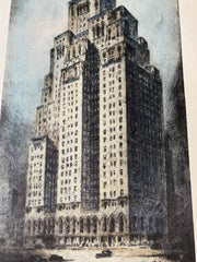 Hotel Governor Clinton, 7th Avenue, New York, 1929, Hand Colored Original -