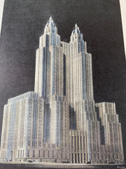 Waldorf Astoria Hotel, Park Avenue, New York, 1929, Hand Colored Original -