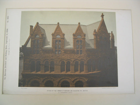 Stores at the Corner of Bedford and Kingston Streets, Boston, MA, 1886, H. H. Richardson
