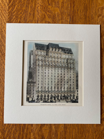 Paramount Hotel, Times Square, New York, 1929, Hand Colored Original -