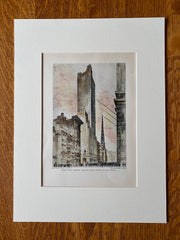 Empire Trust Company, Fifth Avenue, New York, 1929, Original Hand Colored -
