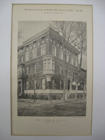 House of S. Alexander Orr, Troy, NY, 1893, H. Langford Warren