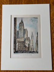 Emmett Building, 95 Madison Avenue, New York, 1929, Original Hand Colored -