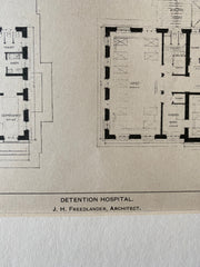 Detention Hospital, Philadelphia, PA, 1900, J Freedlander, Original Hand Colored -