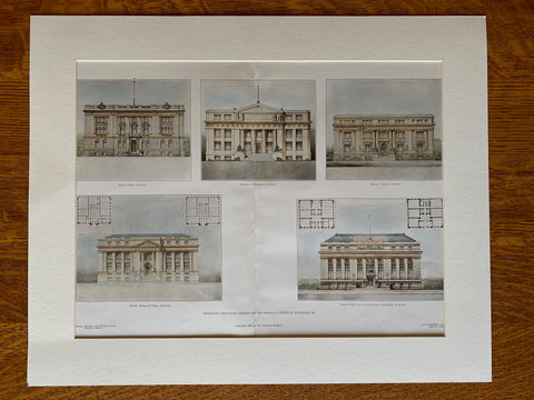 Maryland Institute, Baltimore, MD, 1905, Original Hand Colored -
