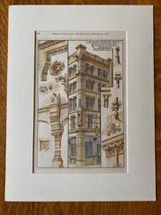 Gardner Brewers Store, Devonshire & Franklin, Boston, MA, 1887, Original Hand Colored -