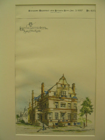 Residence for S. A. Brown on Mich. Bldv. near 26th St, Chicago, IL, 1887, Burling and Whitehouse