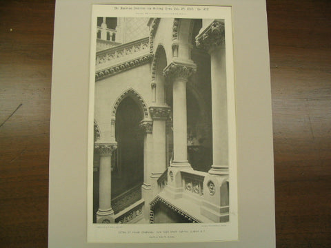 Detail of House Staircase of the New York State Capitol, Albany, NY, 1893, Leopold Eidlitz