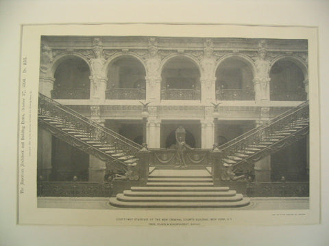 Court-Yard Staircase of the New Criminal Courts Building, New York, NY, 1894, Thom. Wilson and Schaarschmidt