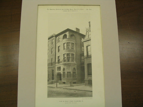 House on Walnut Street, Philadelphia, PA, 1892, Wilson Eyre, Jr.