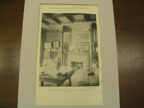 Fireplace in House of H. L. Einstein, Esq. at 44 West 53rd St., New York, NY, 1894, Manly N. Cutter