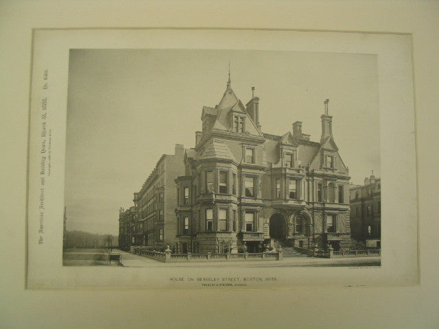 House Berkeley Street, Boston, MA, 1888, Peabody and Stearns