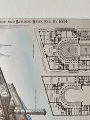 Metropolitan Opera House, Broadway & 39th, New York, 1884, Original Hand Colored -