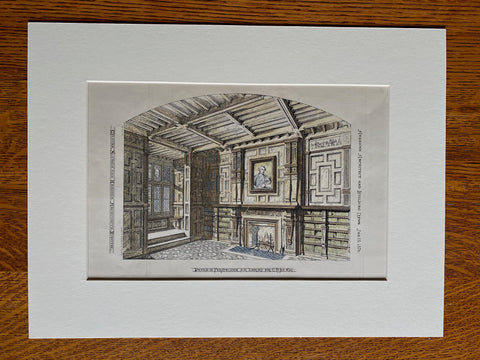 Library for C N Joy, Esq., 1876, Hand Colored Original -