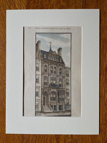 Store Front, Broadway Avenue, New York, 1877, G E Harney, Hand Colored Original -