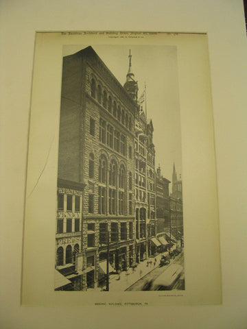 Masonic [Freemasonry] Building, Pittsburgh, PA, 1889, Shepley, Rutan & Coolidge