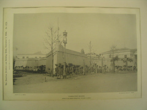 Florida State Building at the World's Columbian Exhibition, Chicago, IL, 1894, Unknown