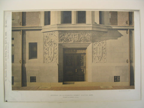 Doorway on Gloucester Street, Boston, MA, 1888, Peabody and Stearns
