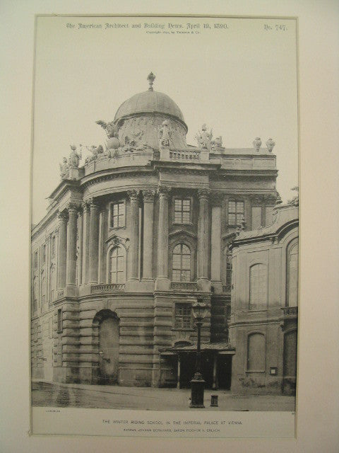 Exterior of the Winter Riding School at the Imperial Palace, Vienna, Austria, EUR, 1890