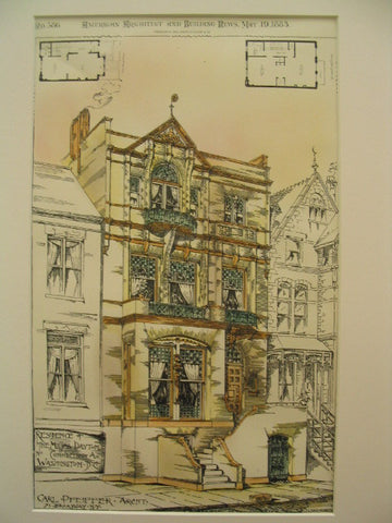 Residence of Milles Dayton on Connecticut Ave, Washington, DC, 1883, Carl Pfeiffer