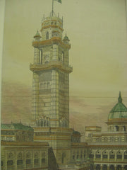 Maharajah Palace, Bhownugger, India, ASIA, 1895, W. Emerson