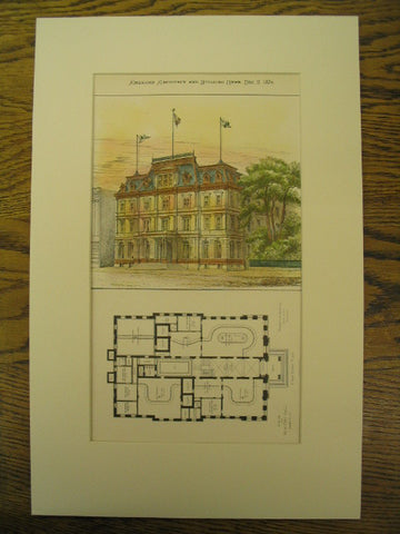 Design for New City Hall, Brooklyn, NY, 1876, Cornwell & Maynicke
