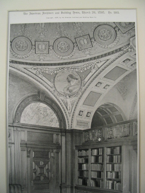 Librarian's Room: Library of Congress, Washington, DC, 1898, Smithmeyer & Pelz