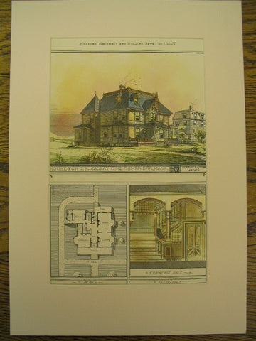 House for T.B. Mackay, Esq., Cambridge, MA, 1877, Peabody & Stearns