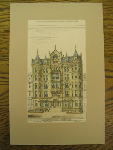 The Hotel Clury, Boston, MA, 1878, J. Pickering Putnam
