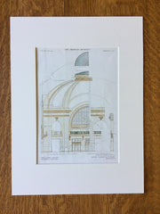Fort Garry Station, Winnipeg, Manitoba, Canada, Original Plan, Hand Colored