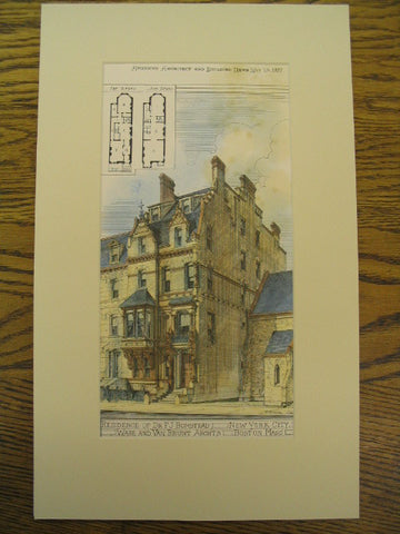 Residence of Dr. F.J. Bumstead, New York, NY, 1877, Ware & Van Brunt