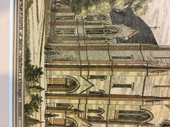 Church St Adalbert, Chicago, IL, 1880, Egan & Hill, Original, Hand Colored