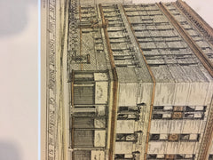 The Albany Apartment Building, Broadway & 51st, NY, 1876, Original, Hand Colored