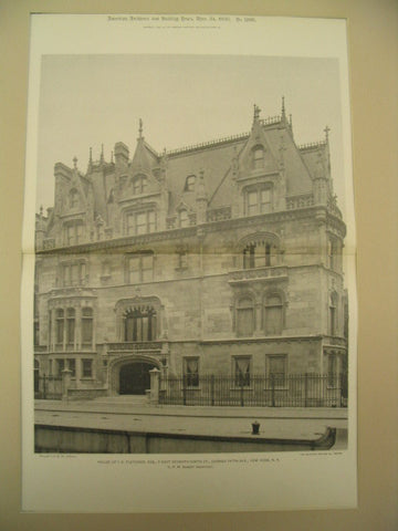 House of I. D. Fletcher, Esq at 2 East Seventy-Ninth St. and the Corner of Fifth Avenue, New York, NY, 1900, C. P. H. Gilbert