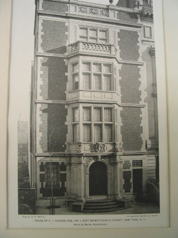 House of C. L. Hudson, 3 E. 76th St., New York, NY, 1899, Brite and Bacon